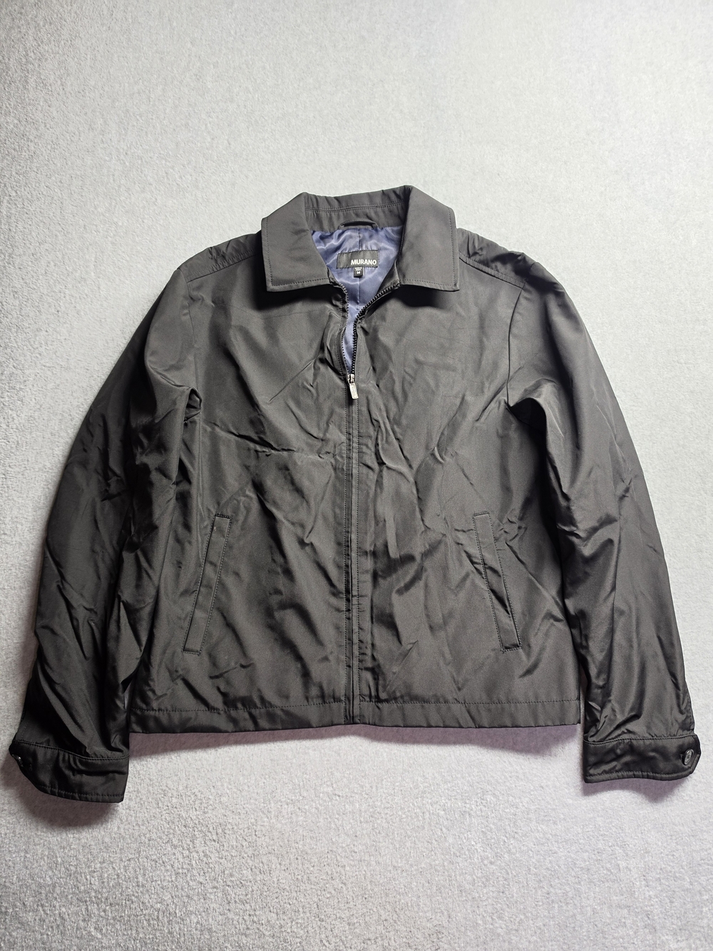 Murano Black Jacket Men's Size Medium Blue Lined